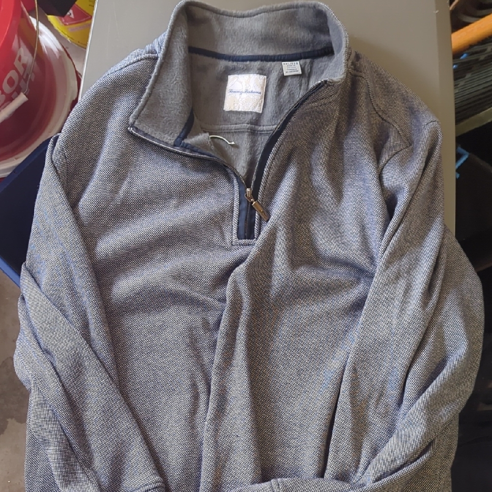 Tommy Bahama Men's Blue Zip-Up Sweater
